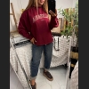 Bawełniana bluza z napisem CALIFORNIA w kolorze bordowym